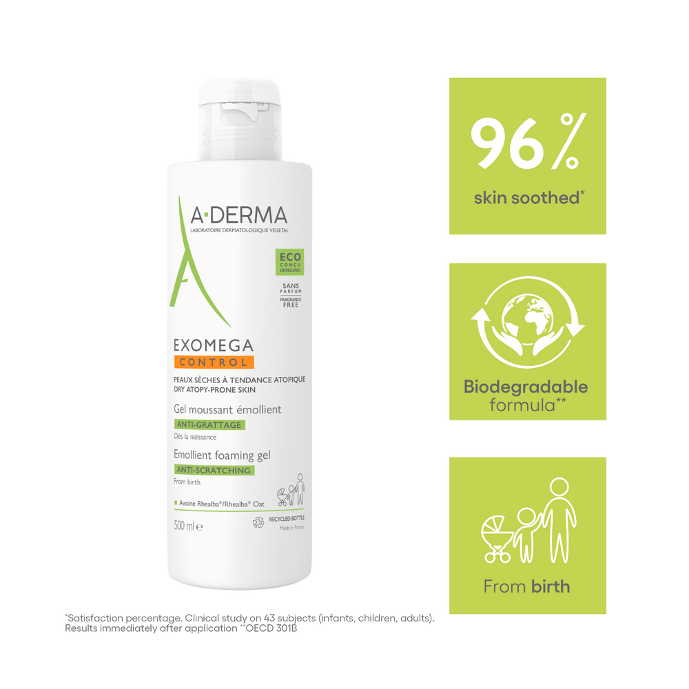 Aderma Exomega Control Emollient Foaming Gel 500ml | National Skin